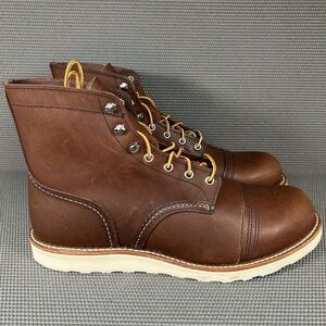 Red Wing 8088 Iron Ranger Traction Tred Cap Toe Brown Leather Boots - Men's 7.5